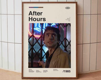 After Hours Vintage Movie Poster - Martin Scorcese Film - Minimalist Midcentury Wall Art Print