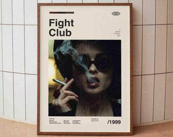 Fight Club Movie Poster - American Cinema Film - Minimalist Midcentury Wall Art Print
