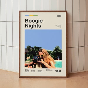 Boogie Nights Vintage Movie Poster - Paul Thomas Anderson -  Midcentury Minimalist Wall Art Print