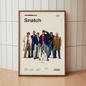 Snatch Wall Art Print - Brad Pitt Guy Ritchie Movie Poster - Midcentury Art