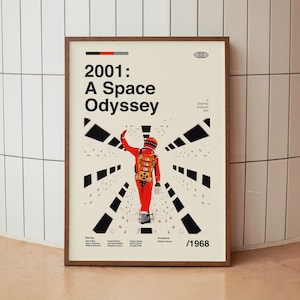 2001: Odissea nello spazio - Poster del film d'epoca - Stanley Kubrick - Stampa artistica da parete minimalista di metà secolo