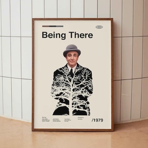 Being There 1979 Vintage Movie Poster - Peter Sellers - Minimalist Midcentury Wall Art Print