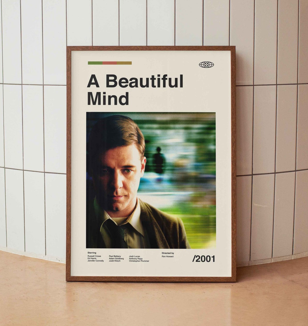 A Beautiful Mind Vintage Movie Poster Russell Crowe Minimalist 