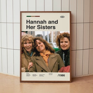 Hannah and Her Sisters Vintage Movie Poster - Woody Allen - Minimalist Midcentury Wall Art Print