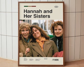 Hannah och hennes systrar Vintage filmaffisch - Woody Allen - Minimalistisk mid-century väggkonsttryck