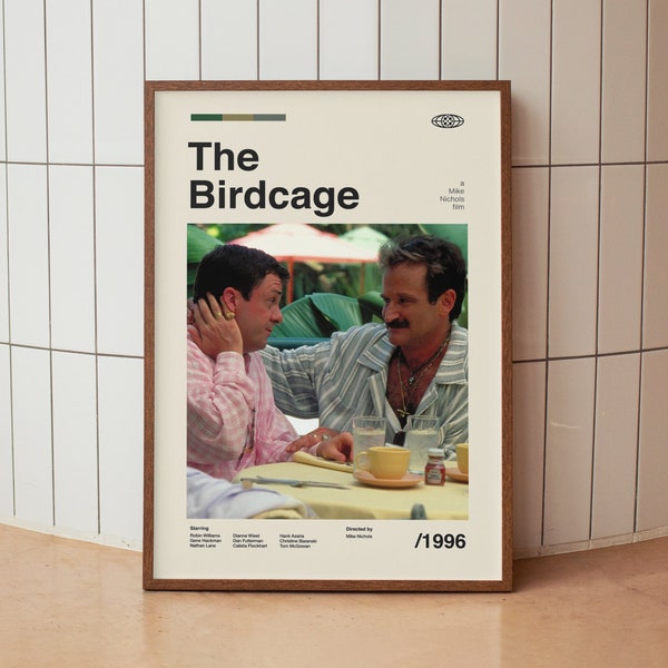 The Birdcage Wand Kunst Print - Robin Williams - Midcentury Vintage Minimalist Movie Poster