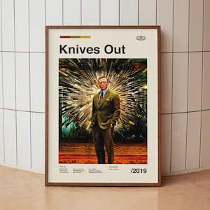 Knives Out Wall Art Print - Daniel Craig Film Poster - Cinema - Midcentury Art
