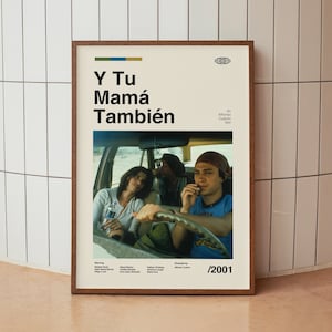 Y Tu Mamá También Midcentury Modern Print - Alfonso Cuarón Belmondo Wand Kunst Druck - Mexikanisches Kino Retro Film Poster