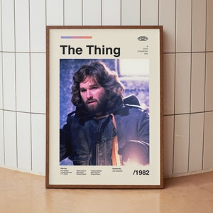 The Thing 1982 Movie Poster - Kurt Russell - Vintage Minimalist Midcentury Wall Art Print