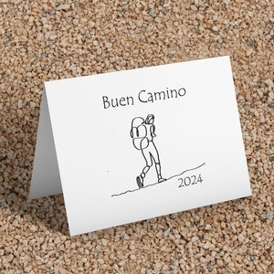 Buen Camino / Camino de Santiago Digitale Grußkarte (einschließlich Quer- und Hochformatversionen) | Camino-Karte