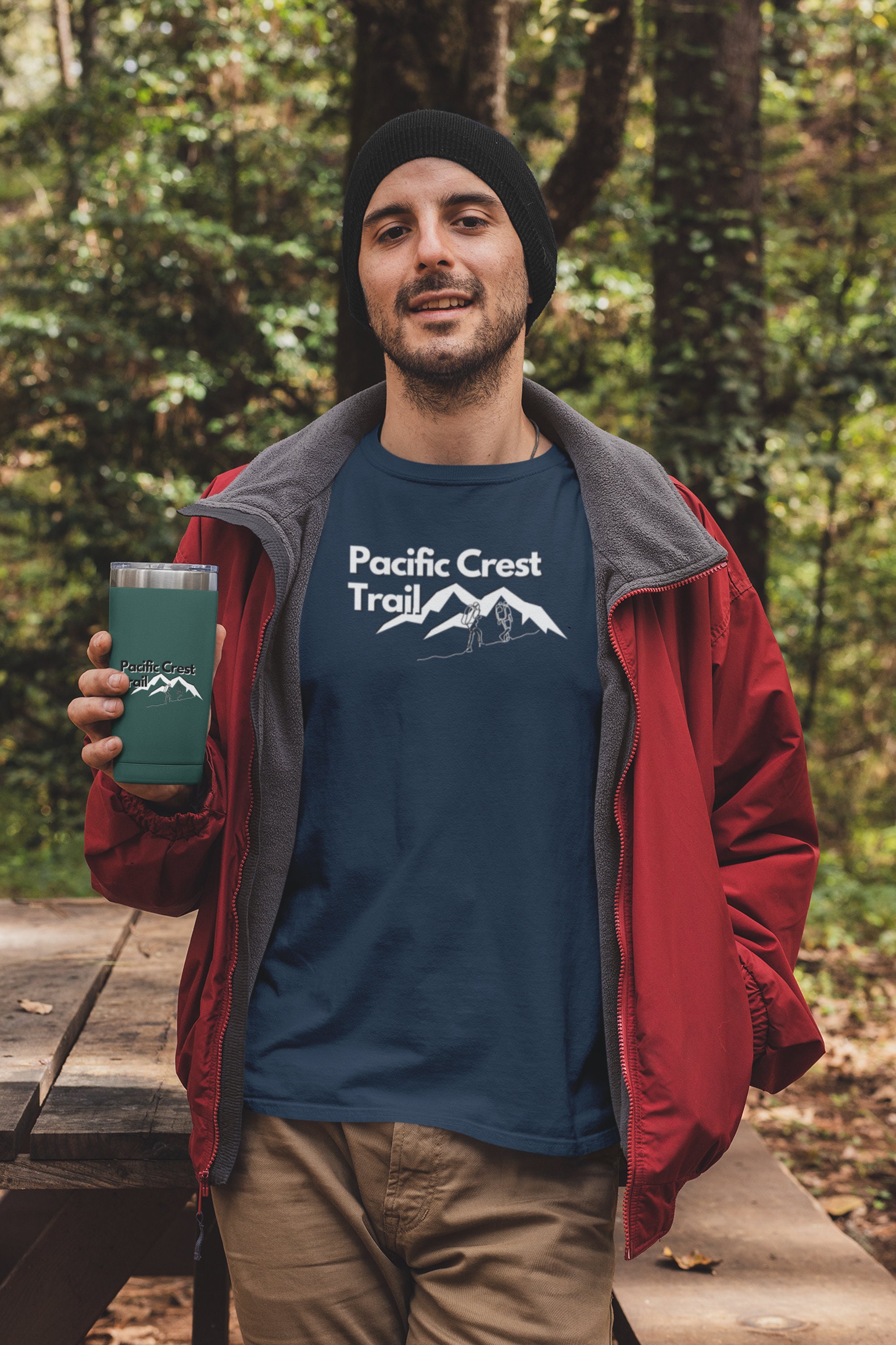 Pacific Crest Trail Hiking Shirt (Light Image for Dark Clothing)