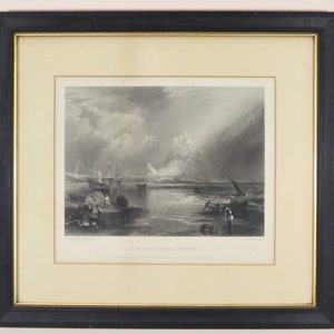 Vintage Engraving titled &#39;St. Michaels Mount Cornwall&#39; After Joseph Mallord William Turner (1775-1851)