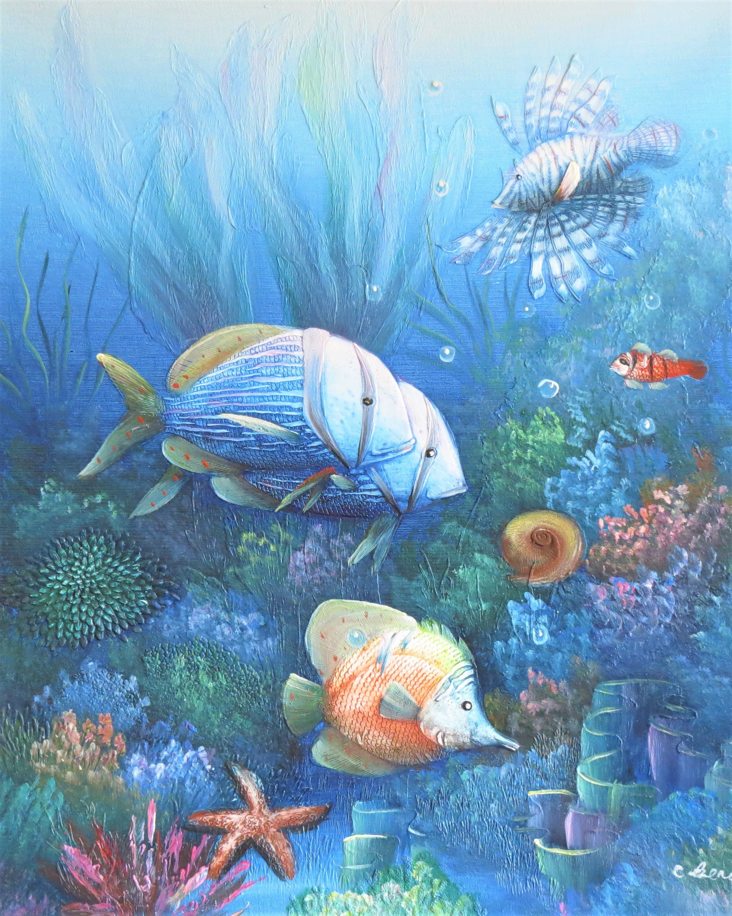 Florida Artist Charles Benolt - Underwater Marine Oil Painting of