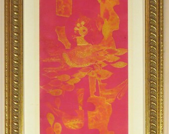 Vintage 'Artist Proof' signed abstract lithograph.