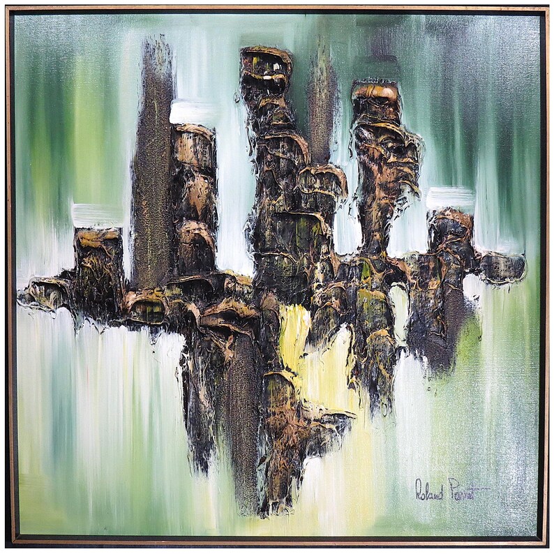 Roland Parret - Vintage Circa 1960's Oil Impasto Abstract Style ...