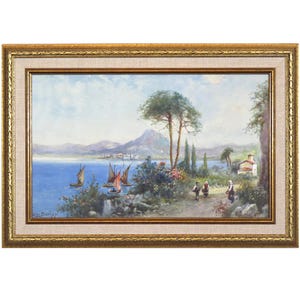 Luigi Barozzi (Italian) - Watercolour depicting Italian life along Lake Maggiore.