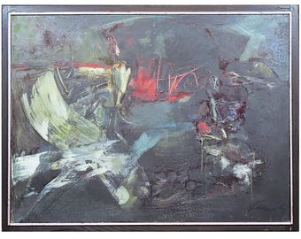 Edward A. Stasack - Vintage 1950&#39;s abstract oil painting