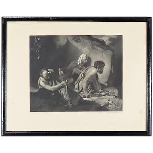 English 19th Century Mezzotint titled 'A Mountain Pass'.