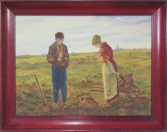 Reproduction painting of Jean-Francois Millet's 'The Angelus'.