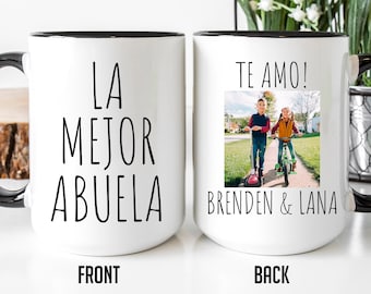 La Mejor Abuela Mug, Photo Mug For Abuela, Personalized Abuela Coffee Mug, Gift For Grandma, Mug With Kid Picture, Gift For Abuelita