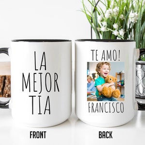 La Mejor Tia Mug, Personalized Photo Mug For Tia, Gift For Tia, Aunt Gift From Nephew, Custom Kids Picture, Tia Mug From Niece,