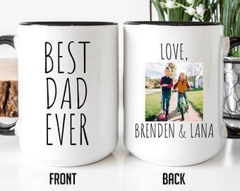 Best Dad Ever Mug, Personalized Photo Mug For Dad, Mug With Picture, Kids Photo Mug, Father's Day Gift
