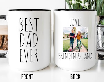 Best Dad Ever Mug, Personalized Photo Mug For Dad, Mug With Picture, Kids Photo Mug, Father's Day Gift