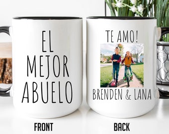 El Mejor Abuelo Mug, Photo Mug For Abuelo, Gift For Grandpa, Personalized Abuelo Coffee Mug, Gift For Abuelito, Mug With Kid Picture