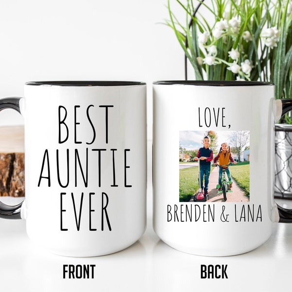 Best Auntie Ever Mug, Personalized Mug With Picture, Photo Mug For Aunty, Auntie Mug, Custom Aunt Gift, Mug From Niece, Gift For Aunt