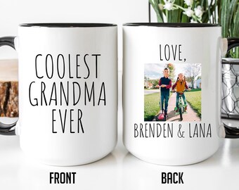 Coolest Grandma Ever Mug, Personalized Mug With Photo, Gift For Grandma, Grandma Birthday Gift, Grandmother Cup, Gift From Kids, Picture Cup