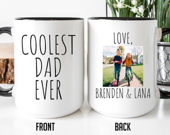 Coolest Dad Ever Mug, Personalized Mug With Picture, Dad Birthday Gift, Baby Photo Gift, Fathers Day Gift, Dad Gift From Kids, Dad Photo Mug