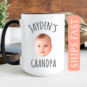 Photo Mug For Grandpa, Personalized Grandpa Mug, Kids Face Picture Cup, Grandpa Photo Mug, Gift For Grandpa, Grandfather Photo Cup