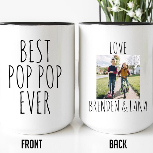 Best Pop Pop Ever Mug Personalized Photo Mug for Pop Pop Etsy
