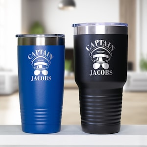 Aviation Captain Tumbler, Personalized Pilot Cup, Airline Captain Tumbler, Airplane Pilot Gift, Captain Mug, Custom Pilot Gift