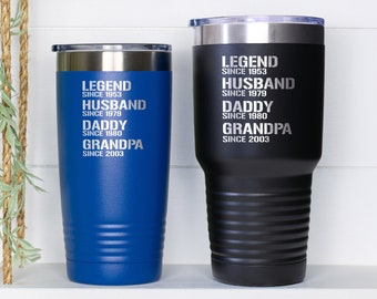 Legend Husband Daddy Grandpa Tumbler, Grandpa Cup, Father's Day Gift, Custom Grandpa Gifts, Papa Tumbler, Grandad Cup, Gift From Grandkids