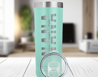 Nana Tumbler, Nana With Kids Names, Gift For Grandma, Personalized Nana Gift, Grandmother Cup, Grandma Skinny Tumbler, Nana Birthday Gift