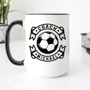 Soccer Coach Mug, Personalized Soccer Coach Coffee Mug, Soccer Coach Gift, Custom Mug For Coach Dad, Soccer Ball Mug