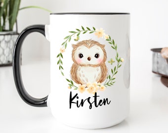 Owl Mug, Personalized Owl Gift, Owl Themed Gift, Night Owl Gift, Funny Owl Mug For Women, Owl Gift For Kids, Gift For Owl Lovers