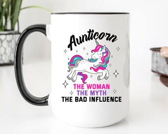 Mug tante, tasse tante cool, cadeau tante cool, cadeau pour tante, cadeau tante de la nièce, meilleure tasse tante de tous les temps, cadeau d'anniversaire tante, tasse tante licorne