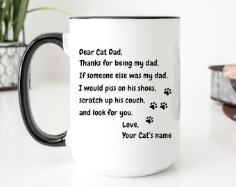Cat Dad Mug, Gift For Cat Lovers, Personalized Cat Mug, Cat Dad Gift, Best Cat Dad Ever, Cat Gift For Men, Cat Father Mug