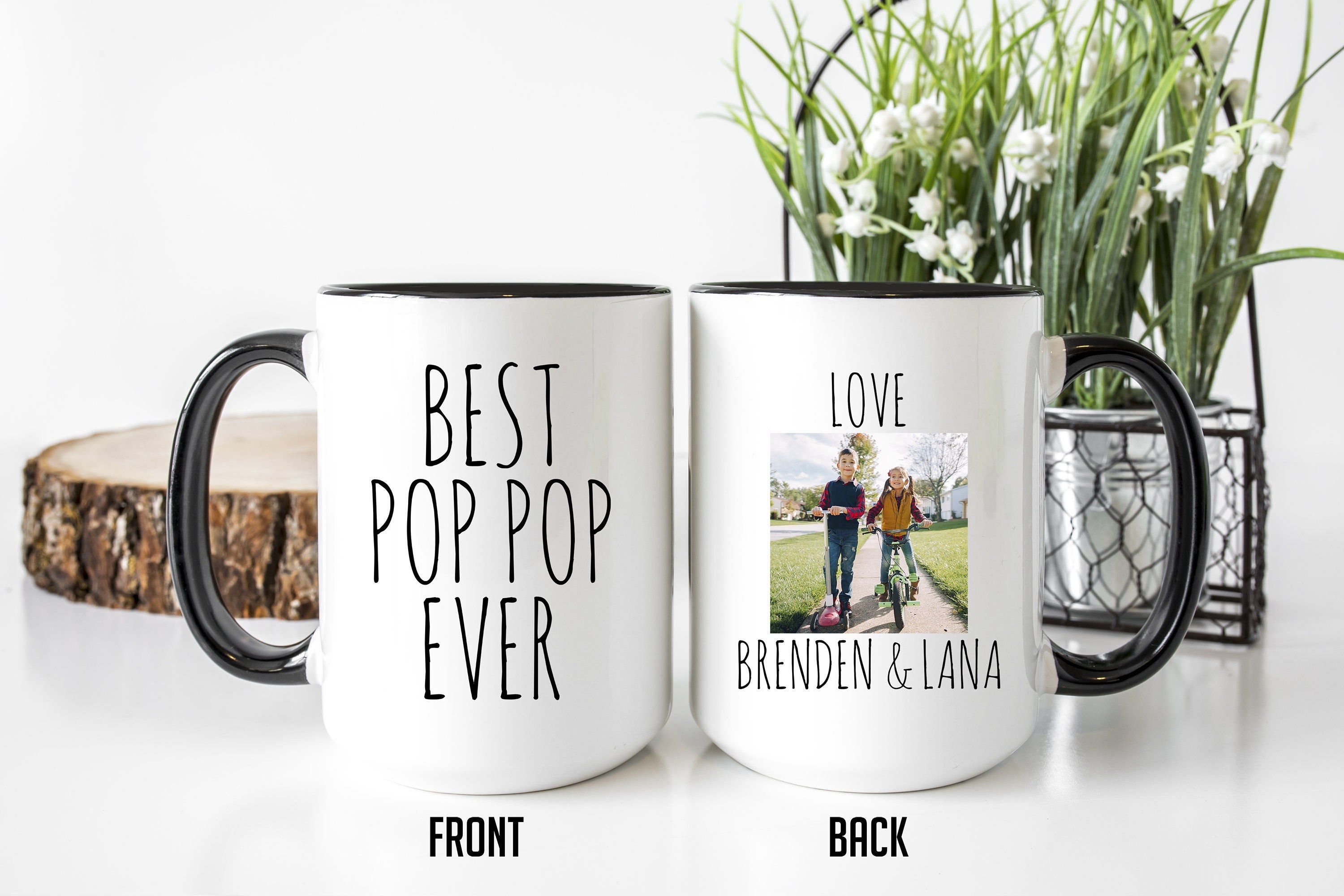 Best Pop Pop Ever Mug Personalized Photo Mug for Pop Pop Etsy