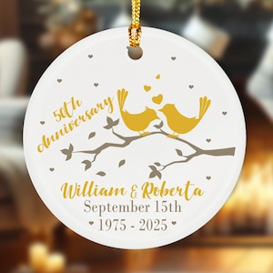 50th Wedding Anniversary Ornament, Couples Anniversary Gift, Wedding Anniversary, Christmas Anniversary Gift, Golden Wedding Anniversary