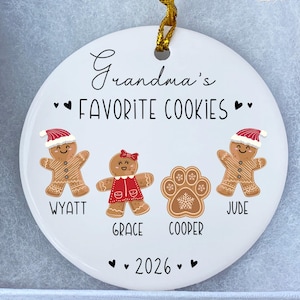 Grandma Cookies Ornament, Grandma's Favorite Cookies, Family Ornament, Personalized Gingerbread Christmas Ornament, Grandma Ornament image 4