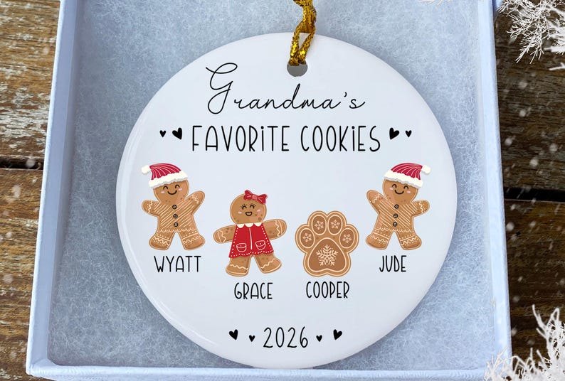Grandma Cookies Ornament, Grandma's Favorite Cookies, Family Ornament, Personalized Gingerbread Christmas Ornament, Grandma Ornament image 4