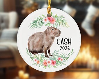 Capybara Ornament, Personalized Ornament For Kids, Christmas Ornament, Kids Ornament, Capybara Lovers, Baby Ornament