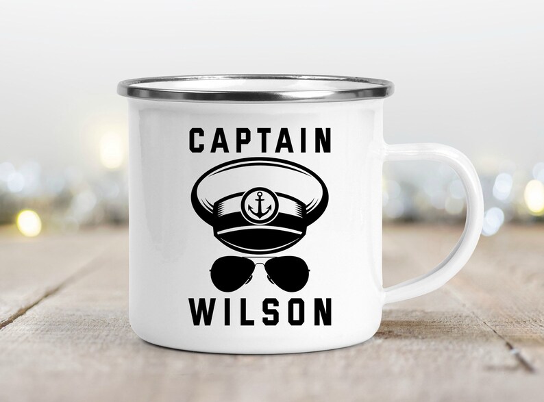 Boat Captain Enamel Mug, Captain of the Ship, Personalized Captain Mug ...