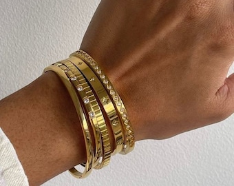 Gold plated bangles, gold plated bracelets, gift for her
