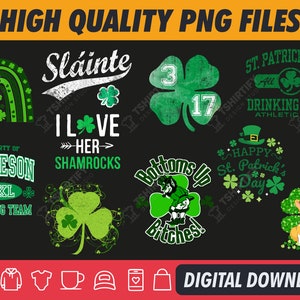 St Patricks Day Png Bundle, St Patricks Day Quotes, Shirt Design, Sublimation Png, Holiday Png, Shamrock Png, Digital Download