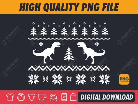 Trex Dinosaur Ugly Christmas Sweater Png, Dinosaur Christmas, Ugly Sweater Png, Christmas Ugly Sweat, Ugly Sweater Designs, Digital Download