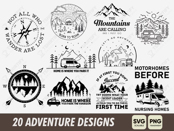 Adventure Svg, Travel Svg, Explore Svg, Hiking Svg, Camping Life Svg, Outdoor Svg, Mountain Svg, Wanderlust Svg, Digital Download